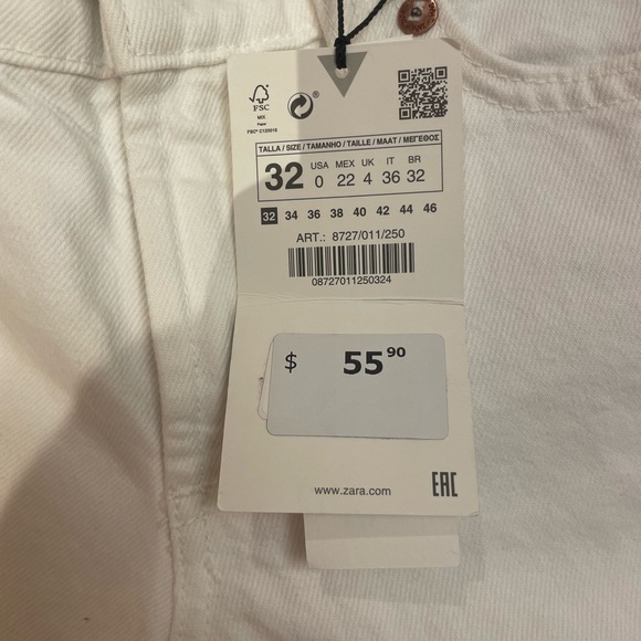 Jeans blanc ZARA taille 0 - Picture 2 of 3